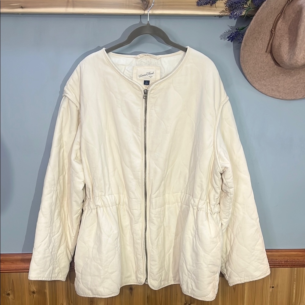 Women's Cream Corduroy Utility Jacket